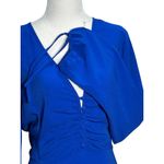 NEW Lulus Womens Royal Blue Long Sleeve Ruched V Photo 3