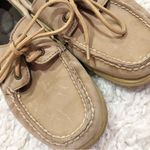 Sperry Speedy Top Siders Floral Sequin Leather Boat Shoes Tan Pink 8 Photo 4