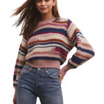 Z Supply  Ashville Striped Balloon Sleeve Striped Sweater Size Small Photo 0