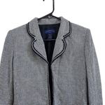 Charter Club  Long Sleeve Collared Blazer Black White Houndstooth Tweed Size 4P Photo 2