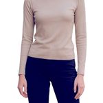 New York & Company Y2K Rose Gold Glitter Fitted Turtleneck Sweater Size Small Pink Photo 0
