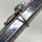 Sterling Silver Turquoise Feather Native American Style Statement Ring Size 4.5 Photo 7