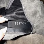 Beston Gray Faux Suede Tall Over the Knee High Heeled Boots Pointed Toe Women 9 Photo 6