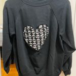 Hanes Her Way Womens 3D Black Pullover Heart Love Floral Graphic Sweatshirt - Size S Photo 3