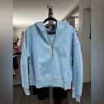 PRETTYGARDEN Sky Blue Half-Zip Sweatshirt Photo 1