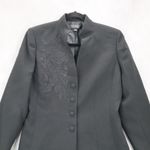 Kasper Black Embroidered Floral Mandarin Blazers Jackets Coats Business Formal 6 Photo 2