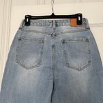 Avec Les Filles RIPPED JEANS SLIT HEM Raw Hem Wide Leg Jeans Light Wash NWT Photo 4