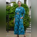 WYATT WYLDE Frances Dress Bloom 3/4 Sleeves Dress Medium Blue Photo 1