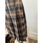 Vintage 80s beige green ruffled wool rustic plaid checkered skirt suit w/scarf S Tan Size M Photo 10