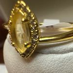 Stunning Setting Lab Created Yellow Citrines and White Topaz on a Solid .925 GP Gold Photo 5