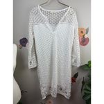 Les Amis 3/4 Sleeve White Crochet Dress Photo 5