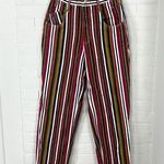 Vintage Christina 100% Cotton Multi Color Striped High Rise Denim Jeans Size 6 Photo 0