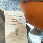 Coldwater Creek  Tencel Chambray-Style Cropped Ankle Pants Crochet Trim Size 6 Photo 6