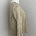 Lafayette 148  NY Cotton Jersey Modern Long Sleeve Tee Shirt Tan Medium FAB #J807 Photo 4