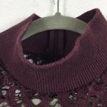 ZARA Guipure Lace Crochet Burgundy High Neck Romper Jumpsuit Medium Photo 7