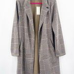 MELLODAY  Blazer Size Large NWT Plaid Houndstooth Longline Open Stretch Fall Photo 0