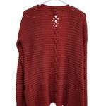 Hippie Rose  Long Sleeve Open Front Knitted Cardigan Relaxed Maroon Size Small Photo 1