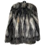 Not Fur Real vintage by Duffel Faux Fur Coat Black Gray White size small Photo 1