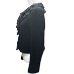 Ann Taylor Black Wool Blend Cropped Blazer With Lace & Ruffles Size 8 Photo 2