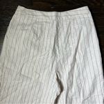 ASOS Cream Linen Blend Wide Leg Culotte Pants in Stripe Photo 8