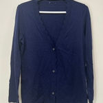 J. McLaughlin  Womens Cardigan Sweater XS‎ Blue Solid Button Knit Long Sleeve Photo 0