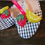 Betsey Johnson  Black Gingham Fruit Sandals size 5.5 NEW NO TAGS / NO BOX Photo 9