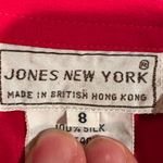 Jones New York Candy Apple Red Light Blouse Hidden Buttons. 1 Pocket & Pleated On One Side.Sz 8 Photo 8