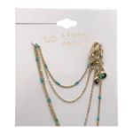 LC Lauren Conrad  NIP Gold Tone Four Strand Lightening Bolt Green Bead Anklet Photo 5