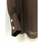 Bob Mackie Wearable Art Top XS Shirt Black White Gold Embroidery Long Sleeve Photo 4