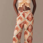 Farm Rio  Floral Patterned pineapple Wide-Leg Pants size small Photo 0