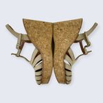 St. Tropez KJ K. Jacques Tan Suede Strappy Buckle 4" Cork Wedge Sandal 39 7.5 8 Photo 5