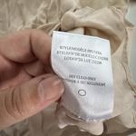 Theory  Blouse Womens Small Beige Pink Silk Brundia Zip Pocket Long‎ Sleeve Top Photo 4