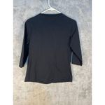 Black Fringe Western Cropped Shirt Medium 3/4 Sleeve Beaded Rodeo Cowgirl Photo 3