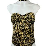 Urban Outfitters Motel Multicolor Leopard Animal Strapless Choker Bodysuit Top M Photo 0