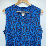 Chico's Chico’s Black and Electric Blue Fleur de Lis Print Sleeveless Blouse Size 3/XL Photo 2