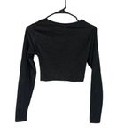 Victoria's Secret Sport Black Long Sleeve Athletic Cut Out Crop Top Women Sz XS Photo 1