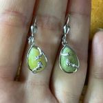Natural Connemara Marble Sterling Silver Claddagh Earrings Photo 6