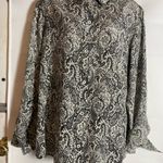Banana Republic  Black and White Paisley Button Down Shirt Photo 0