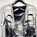 St. John Brush Stroke Jacquard Cashmere Wool Cardigan Black White Size S Photo 4