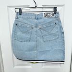 The Ragged Priest  Denim Mini Skirt with Black and Yellow Trim MEDIUM Photo 2