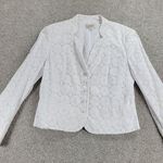Talbots Womens Jacket 12 White Eyelet Stretch Lace Clear Button Photo 0