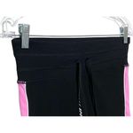 DKNY  Sport Black Leggings Pink Spell Out Logo Tape Drawstring Pull On Womens M Photo 3