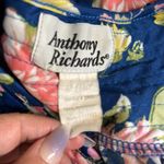 Anthony Richards Blue Floral Housecoat Pockets Medium Short Sleeve Lightweight Pink Photo 5