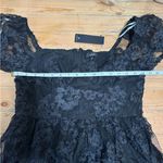 Notable Elegance Black Mesh Floral Applique Bustier Midi Dress Size L Photo 4
