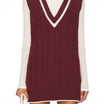 Amanda Uprichard Burgundy and Cream Mini Dress. Size L NWT Photo 0