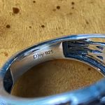 Natural White Buffalo Sterling Silver Ring Size 7 Black Photo 4