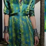 L'Agence L’AGENCE Madison Shirt Mini Silk Satin Dress size XS Amazon Green Photo 3