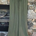 OGL wide Leg Flowy Green Drawstring Waist Pants New Photo 2