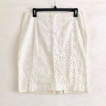 Talbots  Skirt 8P Eyelet Lace Pencil White Spring Summer Vacation Party Brunch Photo 2