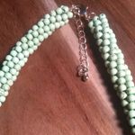 Green Howlite Beaded Woven Goldtone Necklace (18 to 20 Inches) Photo 7